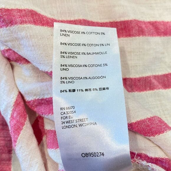 Anthropologie Maeve Amira Striped Top Ivory Pink Top Size Small - Picture 7 of 9